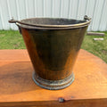Antique Primitive Solid Brass Pail Bucket Milk Maple Syrup Farmhouse