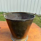 Antique Primitive Solid Brass Pail Bucket Milk Maple Syrup Farmhouse