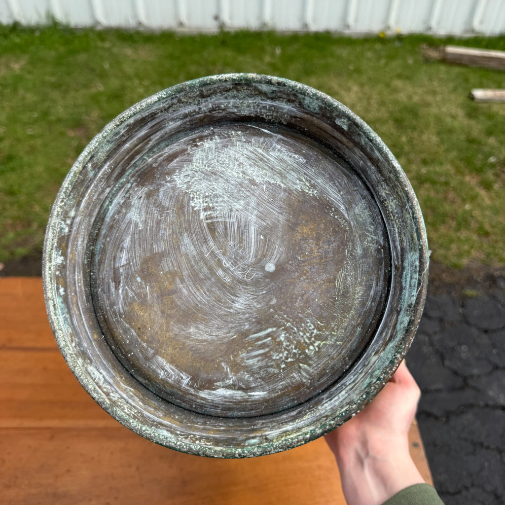 Antique Primitive Solid Brass Pail Bucket Milk Maple Syrup Farmhouse