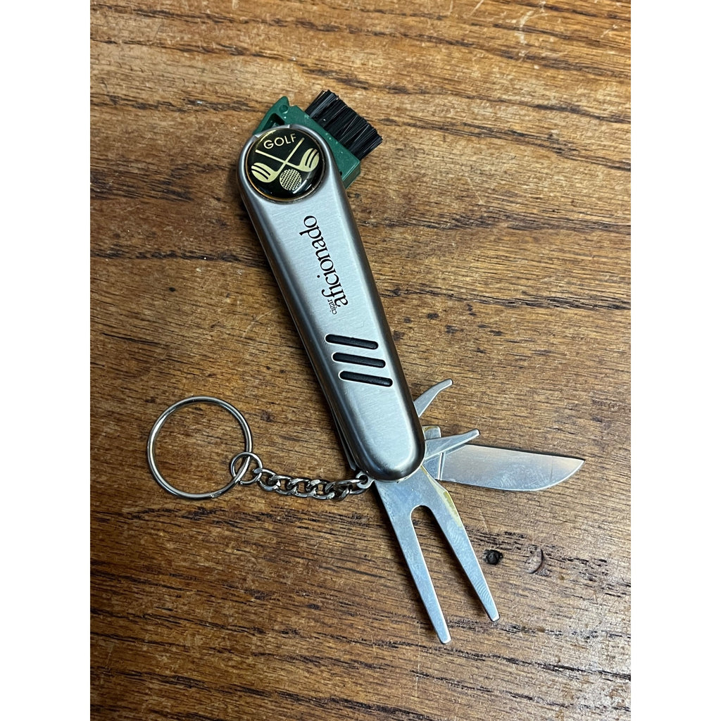 Golf Tool Branded CIGAR AFICIONADO Knife, Divot Repair, Brush, Key Ring