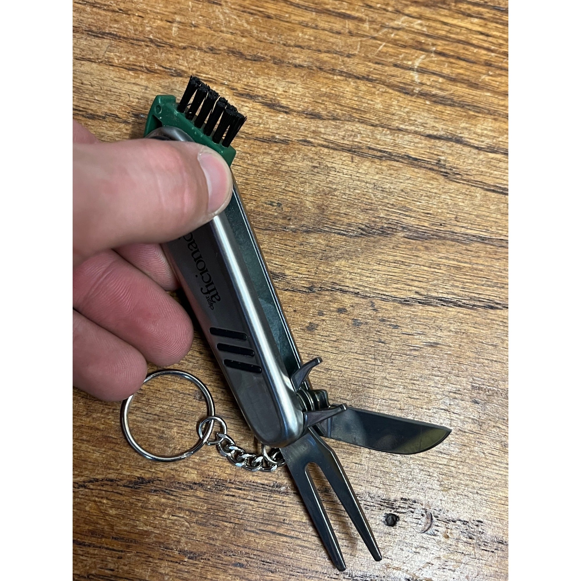 Golf Tool Branded CIGAR AFICIONADO Knife, Divot Repair, Brush, Key Ring