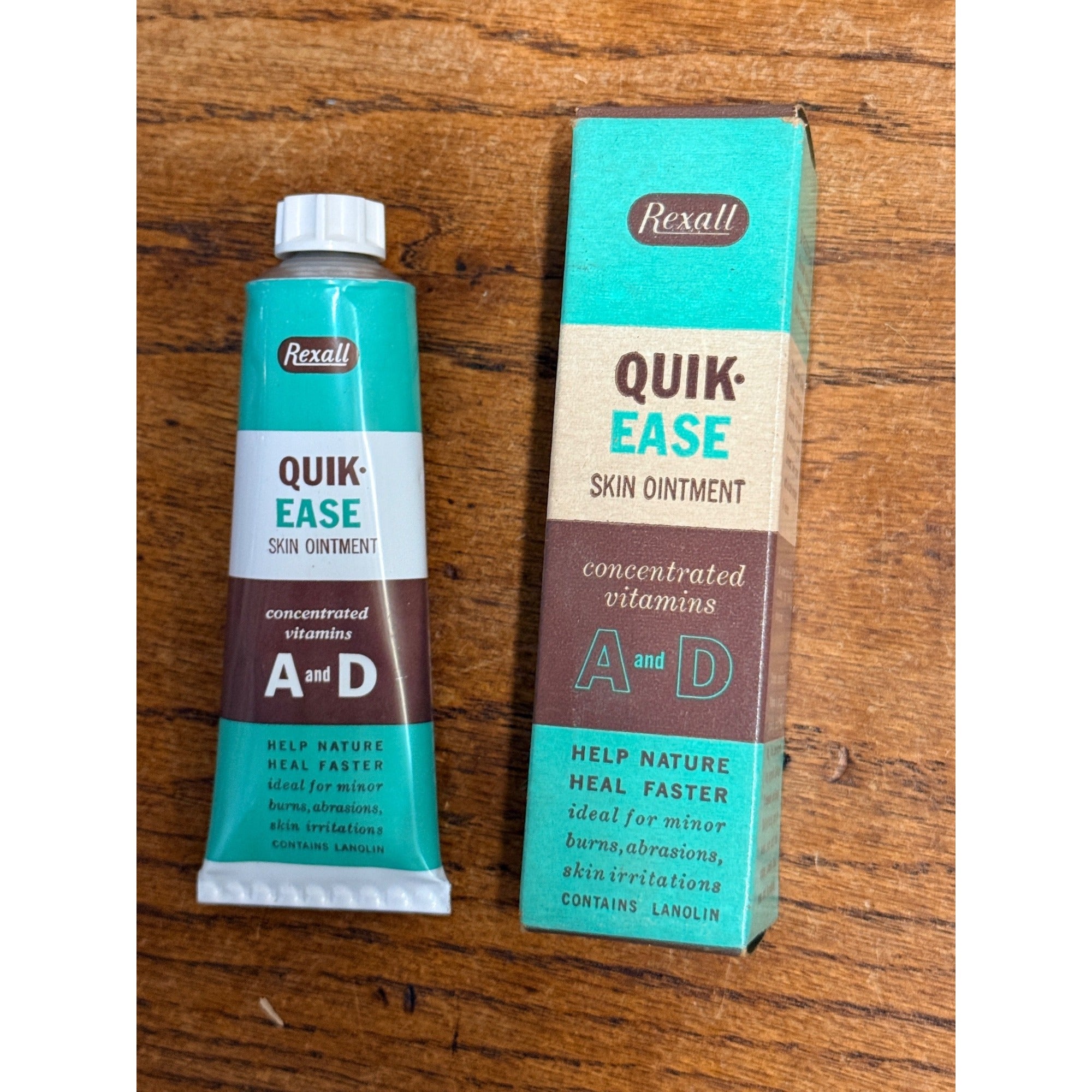 Vintage Rexall Quik-Ease Skin Ointment Tube & Box NOS