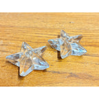 Vintage Miniature Glass Star Candle Holders Christmas Set of 2