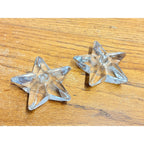 Vintage Miniature Glass Star Candle Holders Christmas Set of 2
