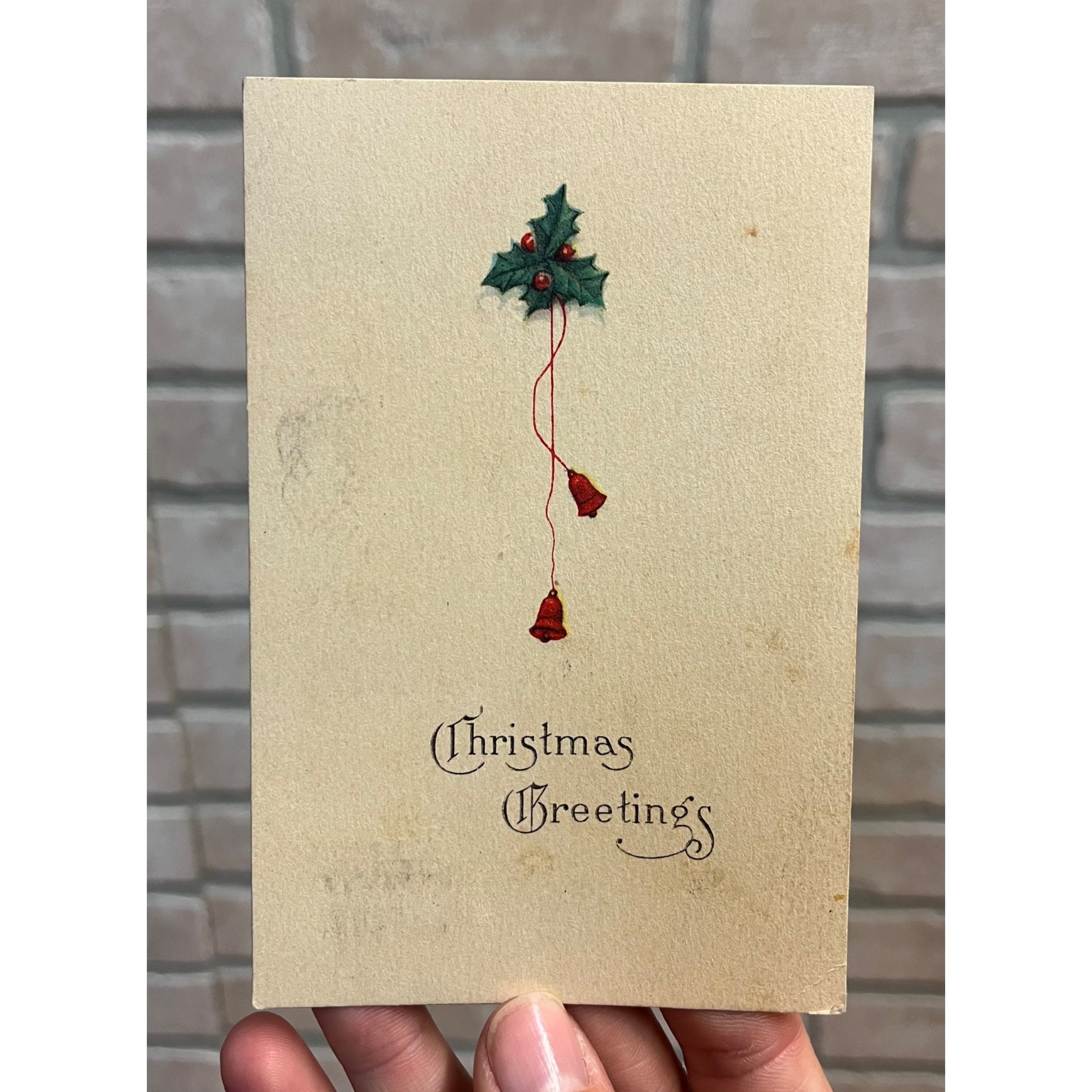 Vintage 1921 Christmas Postcard w/ Christmas Seal Tied US American Red Cross