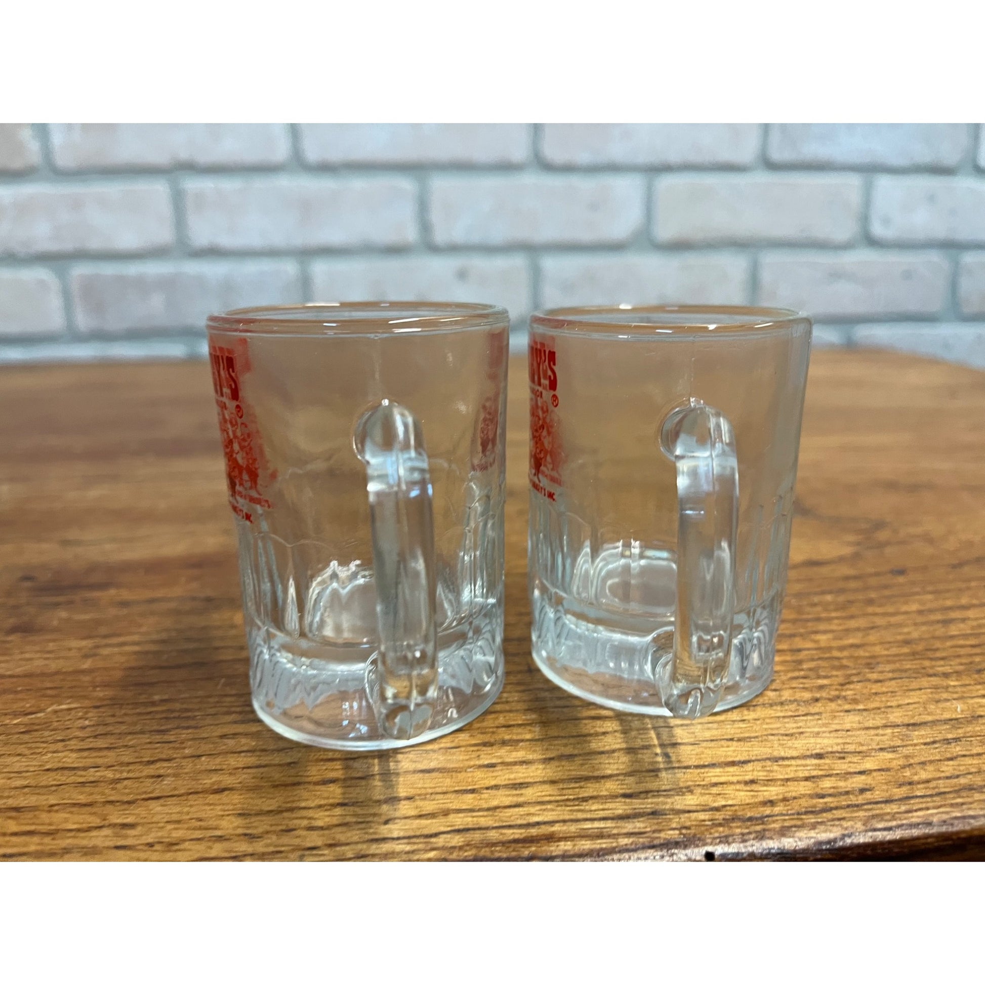 Vintage Shakey's Pizza Parlor Baby Mugs Glasses Lot 2 Restaurant Advertising