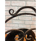 Antique Arts & Crafts Hammered Iron Owl Magazine Rack Newspaper Holder