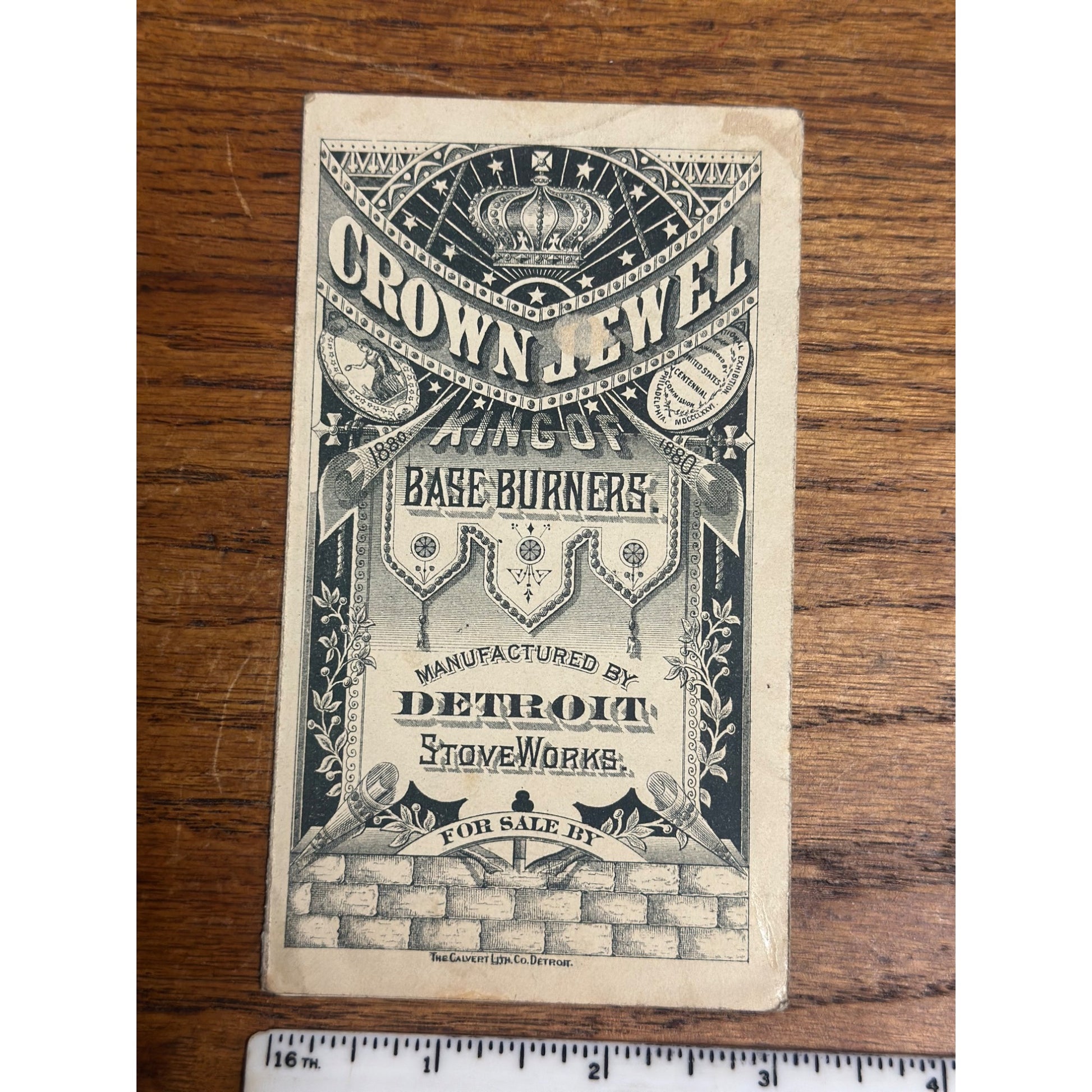Detroit Stove Works Crown Jewel Base Burners 3 Panel Trade Card Folder