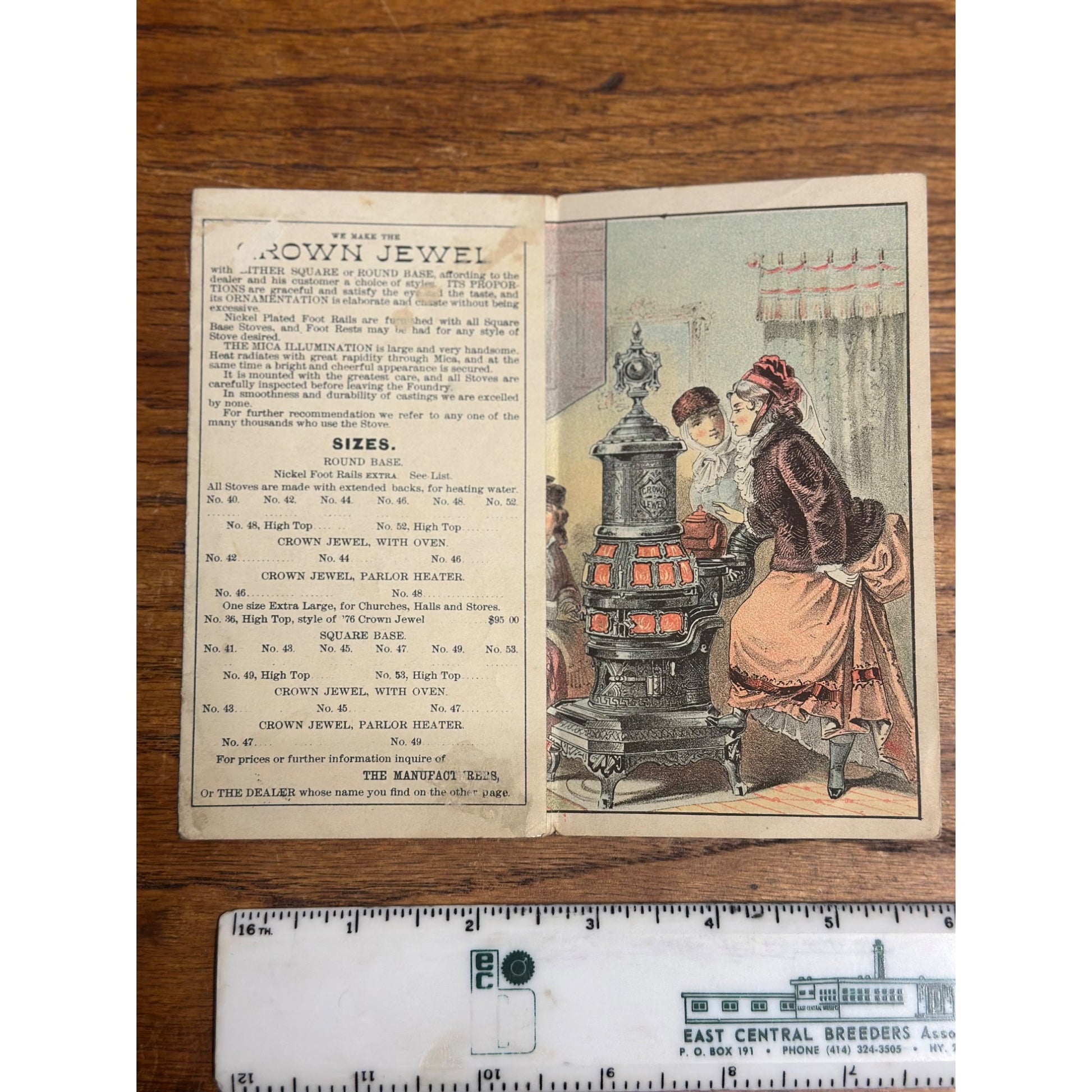 Detroit Stove Works Crown Jewel Base Burners 3 Panel Trade Card Folder