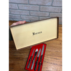 Vintage MCM Burnco Knife Set 4pc Set Teak Wood Japan Butter Knife ++