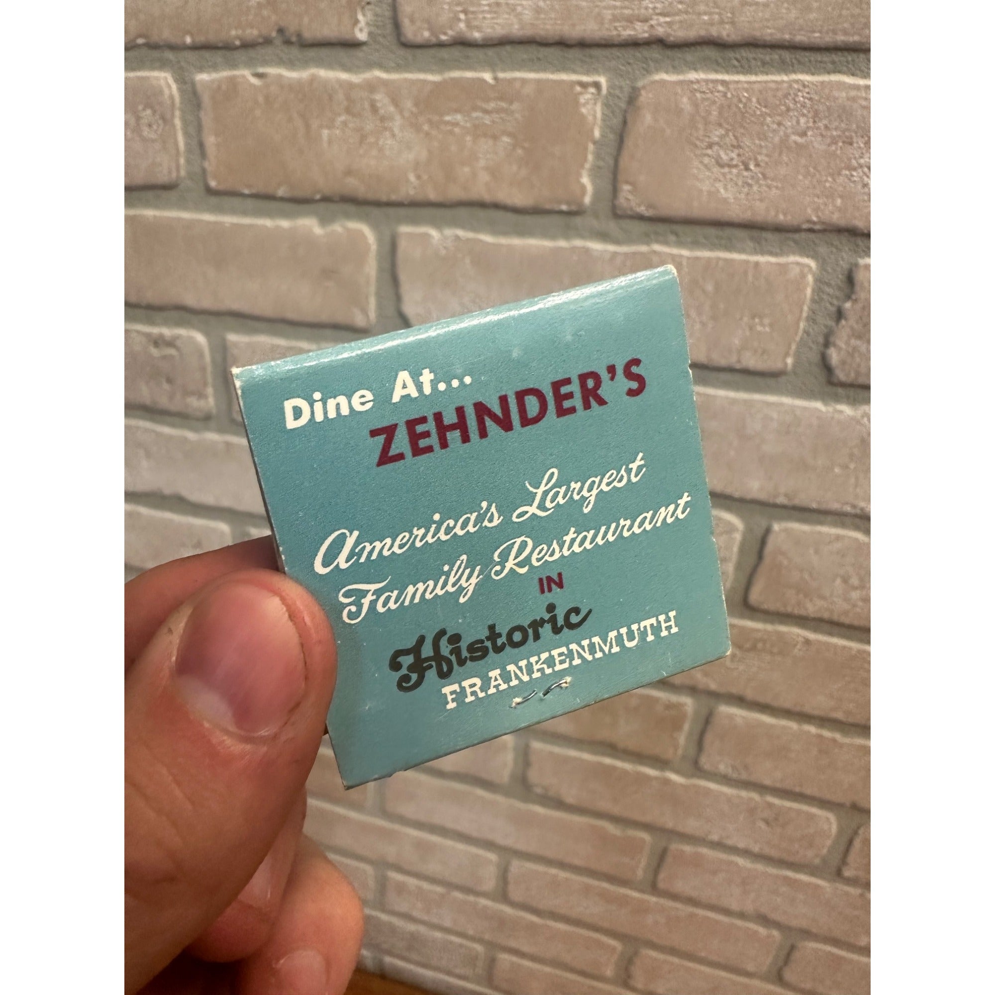 Vintage Zehnder's Family Restaurant Frankenmuth MI  Advertising Matchbook