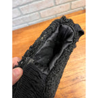 Antique Late Victorian Black Karakul (Persian) Lamb Fur Hand Warming Muff Winter Fashion Accessory