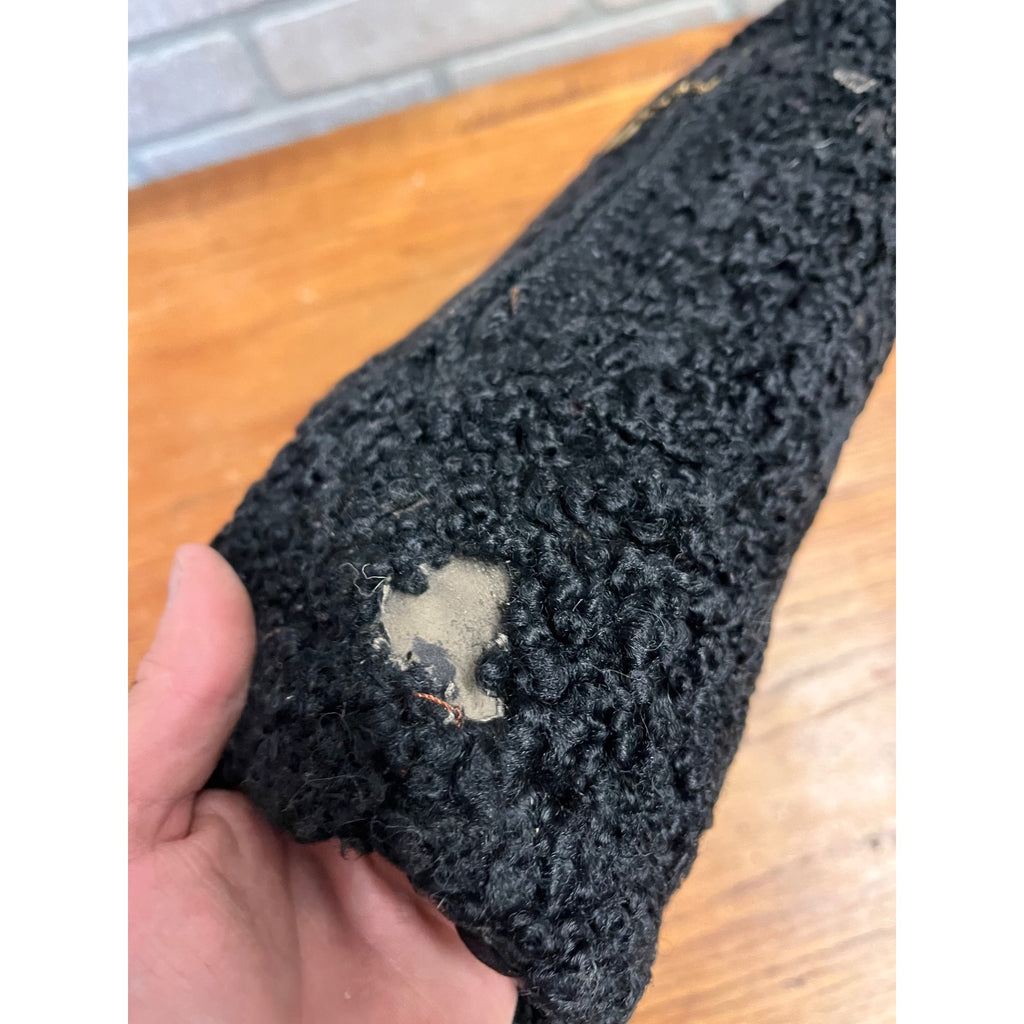 Antique Late Victorian Black Karakul (Persian) Lamb Fur Hand Warming Muff Winter Fashion Accessory
