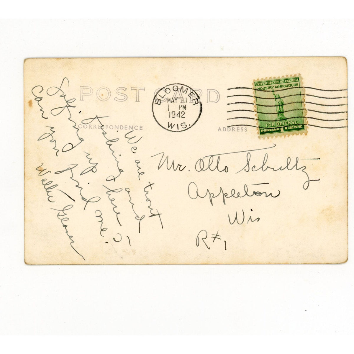 Vintage 1940s Green Nine Top O' World Golf Course RPPC Postcard Bloomer Wis