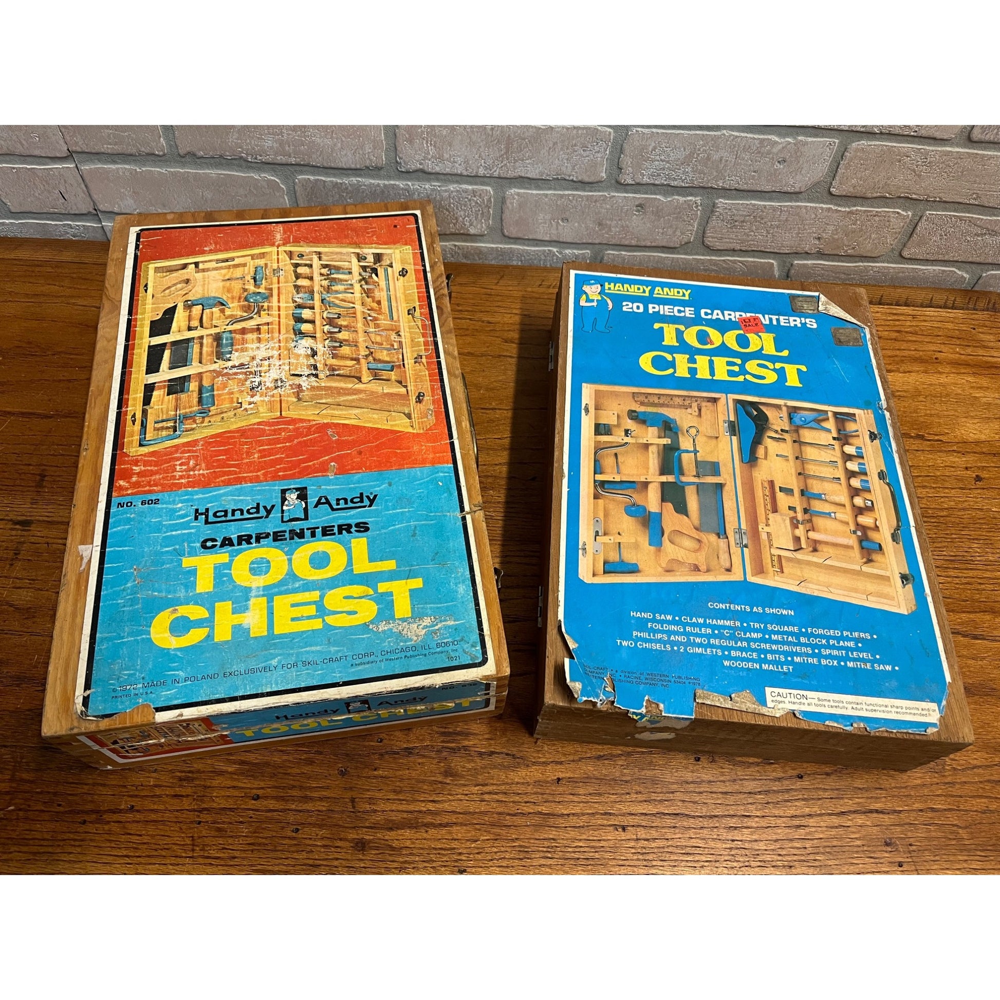 Vintage 1970's HANDY ANDY Young Carpenters Tool Chest Lot (2)