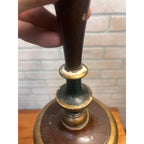 Antique Set (3) Turned Walnut Candle Holders Parsons Products Chicago Primitive Farmhouse