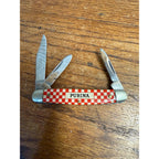 Vintage Purina Mills Kutmaster Folding Pocket Knife With Three Blades Utica, NY Farm Feeds Advertising