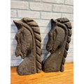 Antique Primitive 1900s Carved Horse Heads Architectural Salvage Folk Art AAFA
