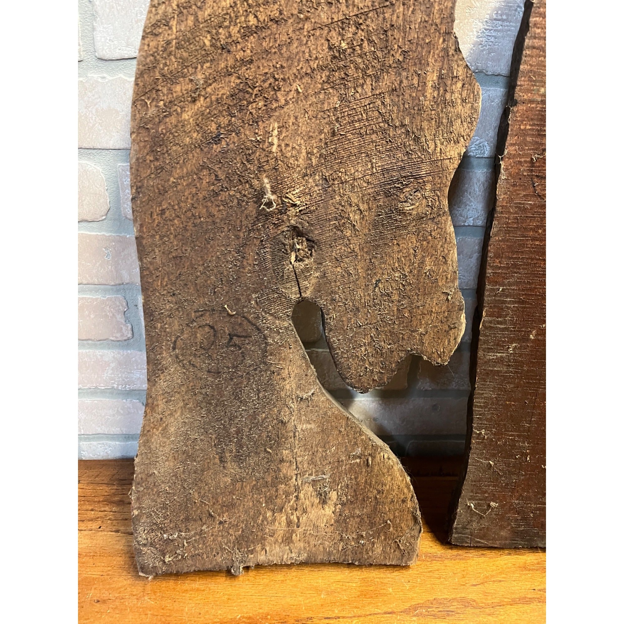 Antique Primitive 1900s Carved Horse Heads Architectural Salvage Folk Art AAFA