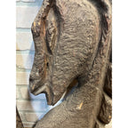 Antique Primitive 1900s Carved Horse Heads Architectural Salvage Folk Art AAFA