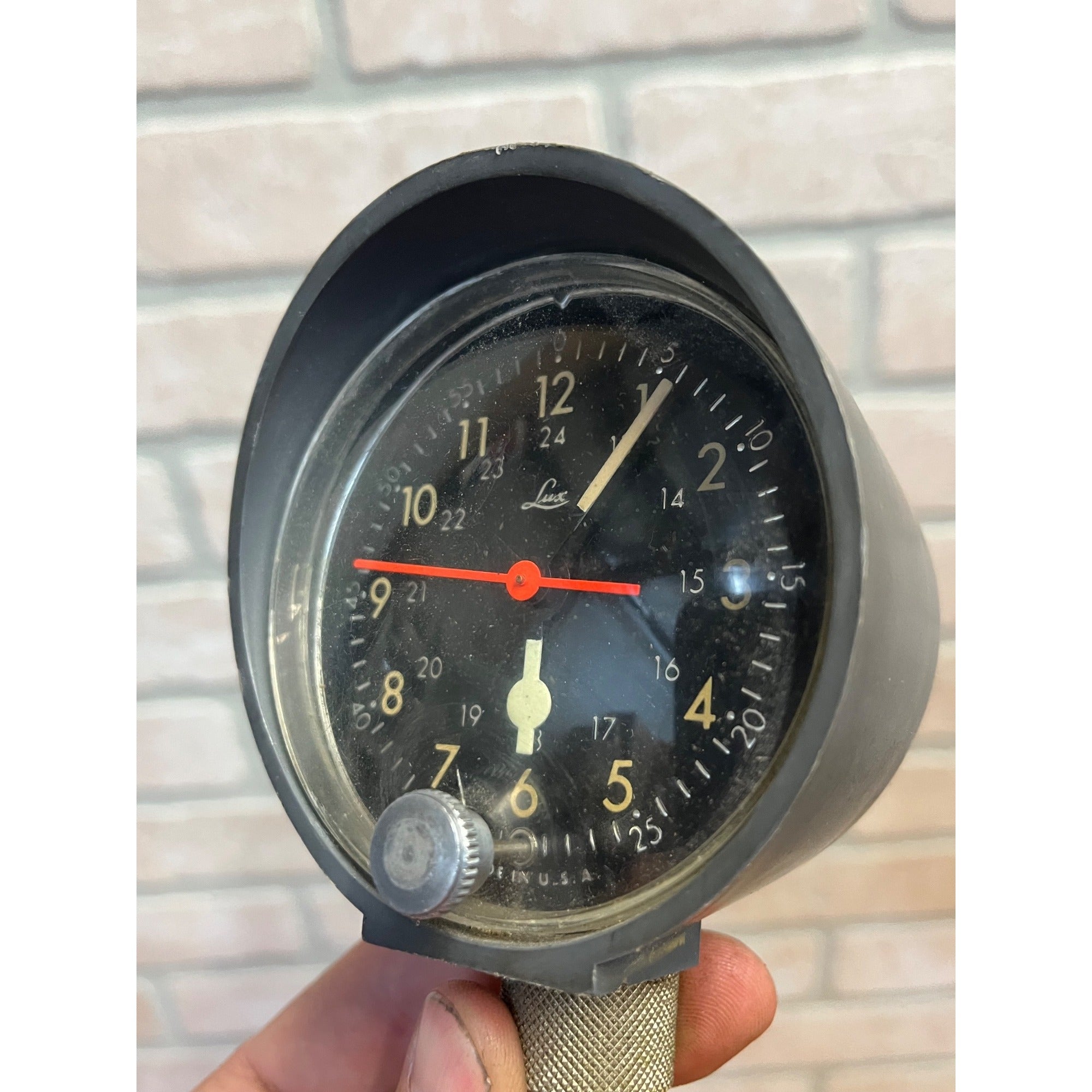 Vintage 1950s Luxe Mfg Co. Automobile Dashboard Clock 24 Hour
