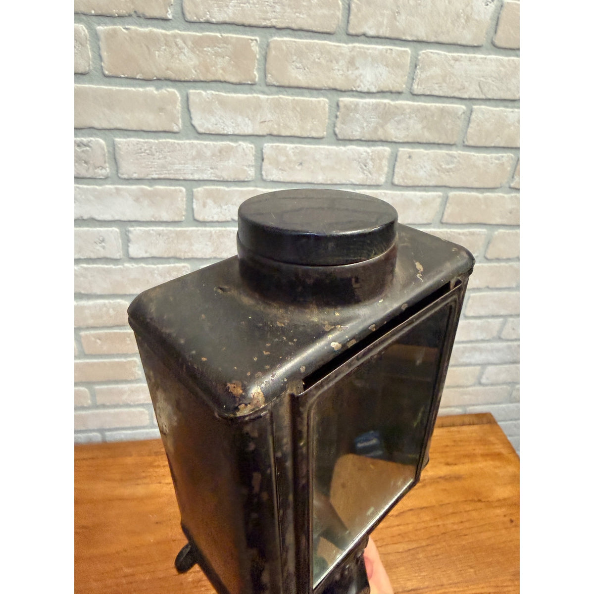 Antique Vintage Wall Mount Coffee Spice Mill Grinder NCRA Cast Iron Tin Crank