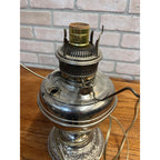 1900s Electrified Oil Lamp Silver Rayo Style