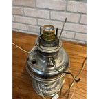 1900s Electrified Oil Lamp Silver Rayo Style
