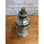 1900s Electrified Oil Lamp Silver Rayo Style