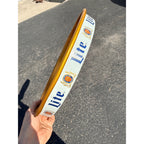 Vintage 1980s Miller Lite Beer Tray Advertising Bar Sign White & Gold
