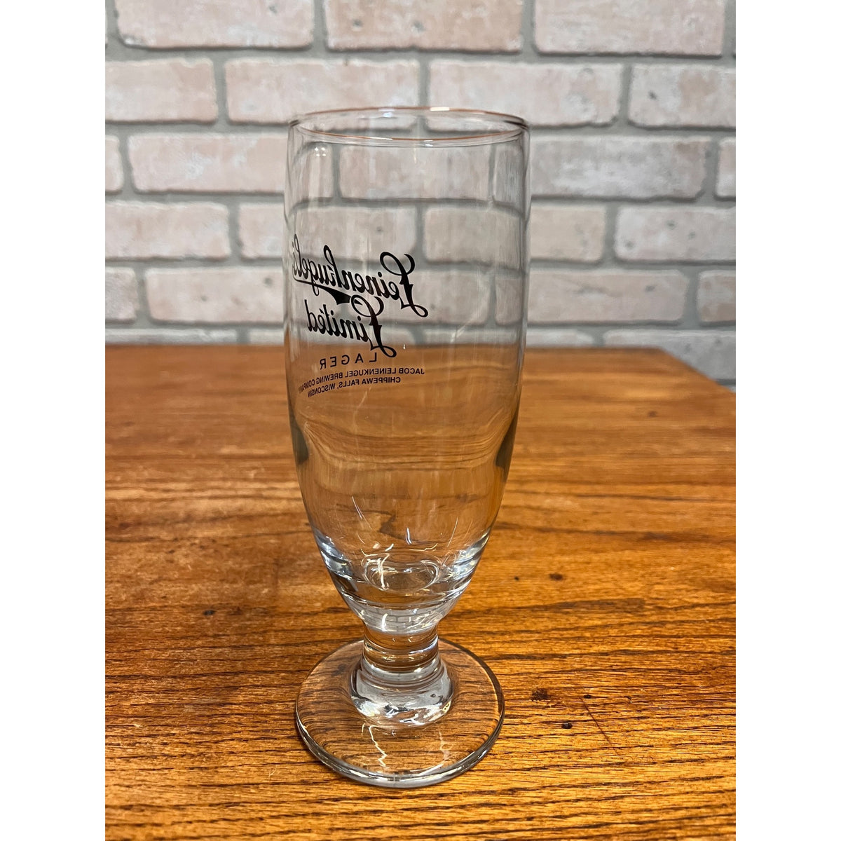 Vintage Leinenkugels Limited Lager 7" Footed Beer Glass