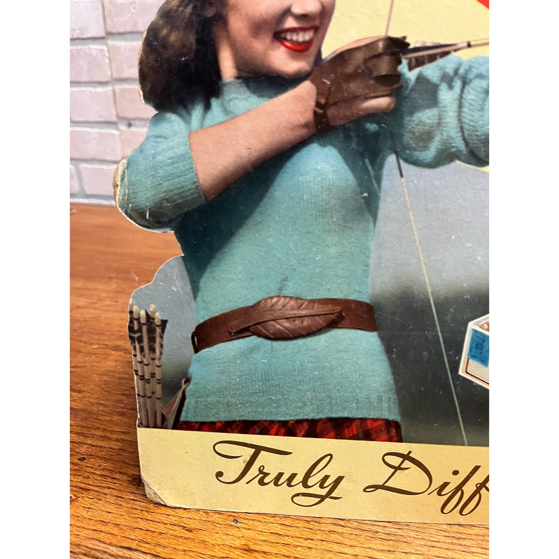 Vintage Red Dot Cigars Advertising Store Display Sign Girl Easelback Litho