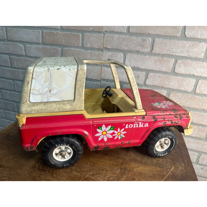 Vintage 1970s Tonka Hot Pink Barbie Ford Bronco / Jeep Pressed Steel - Repair / Parts