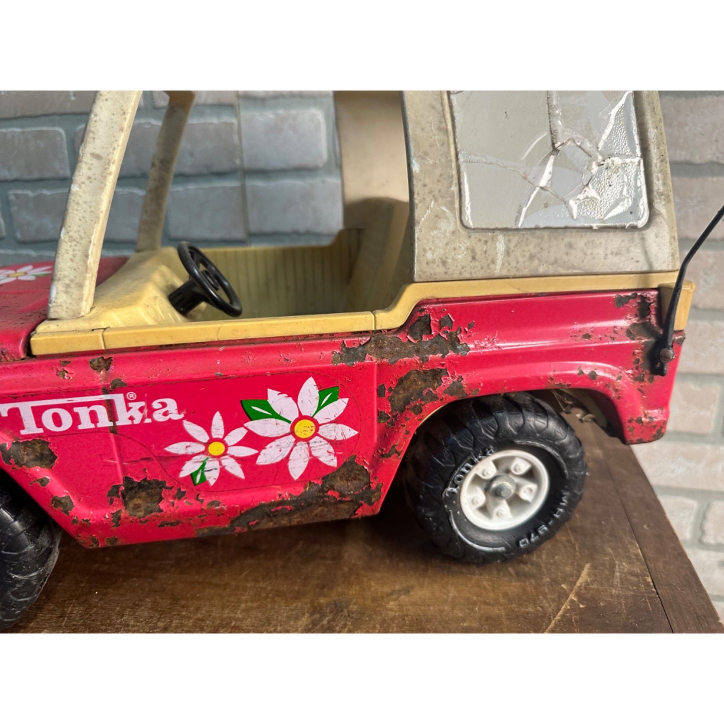 Vintage 1970s Tonka Hot Pink Barbie Ford Bronco / Jeep Pressed Steel - Repair / Parts