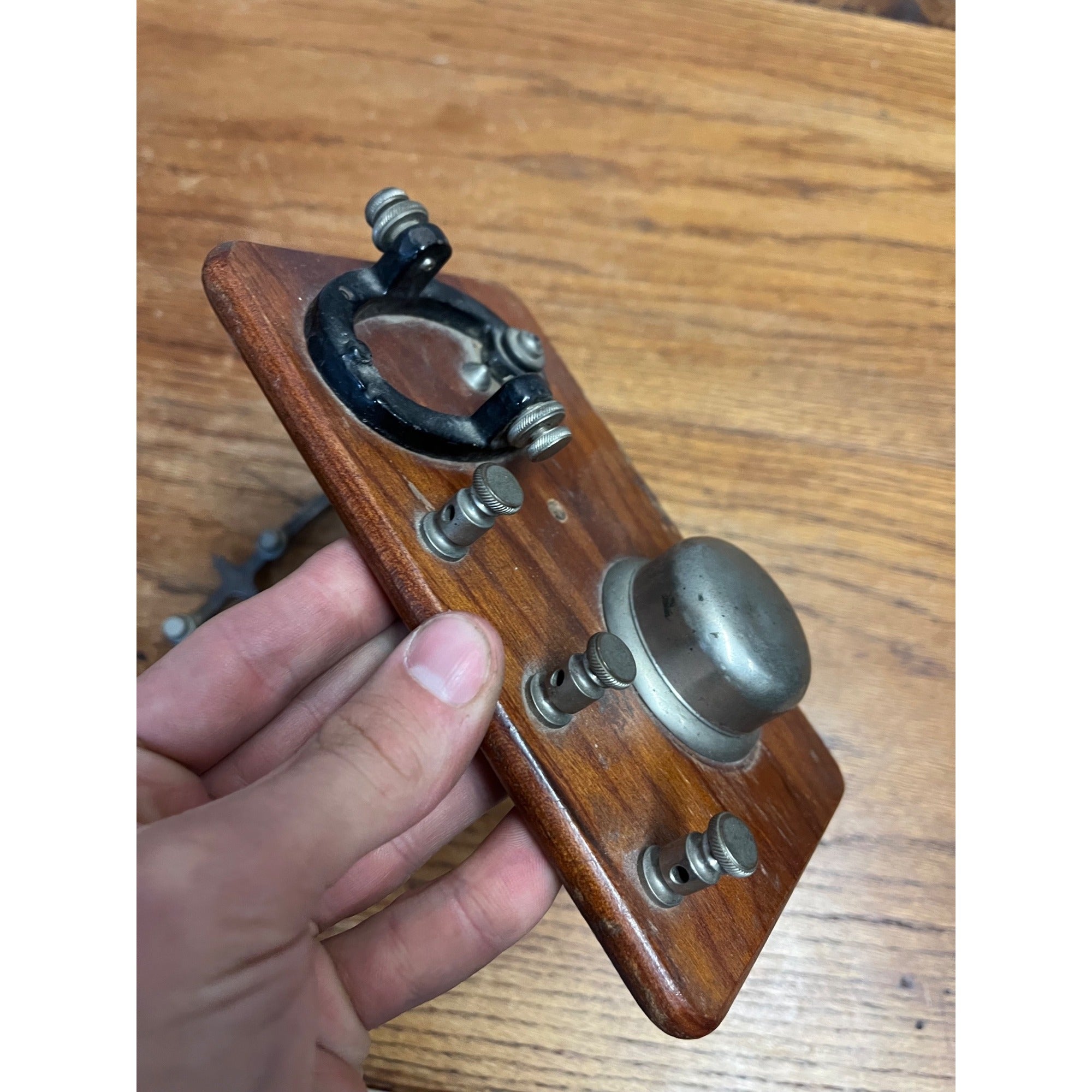 Vintage WWI World War Morse Code Practice Telegraph Key R-68 Soldier ID'd WW1
