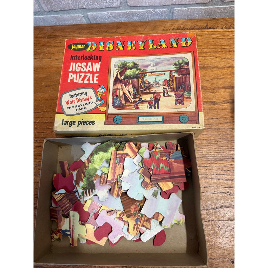 Disneyland Puzzle Jaymar Brand Frontierland 57Piece INCOMPLETE HTF