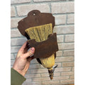 Antique Primitive Wooden Whisk Brush Broom Wall Mount Holder Farmhouse