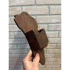 Antique Primitive Wooden Whisk Brush Broom Wall Mount Holder Farmhouse