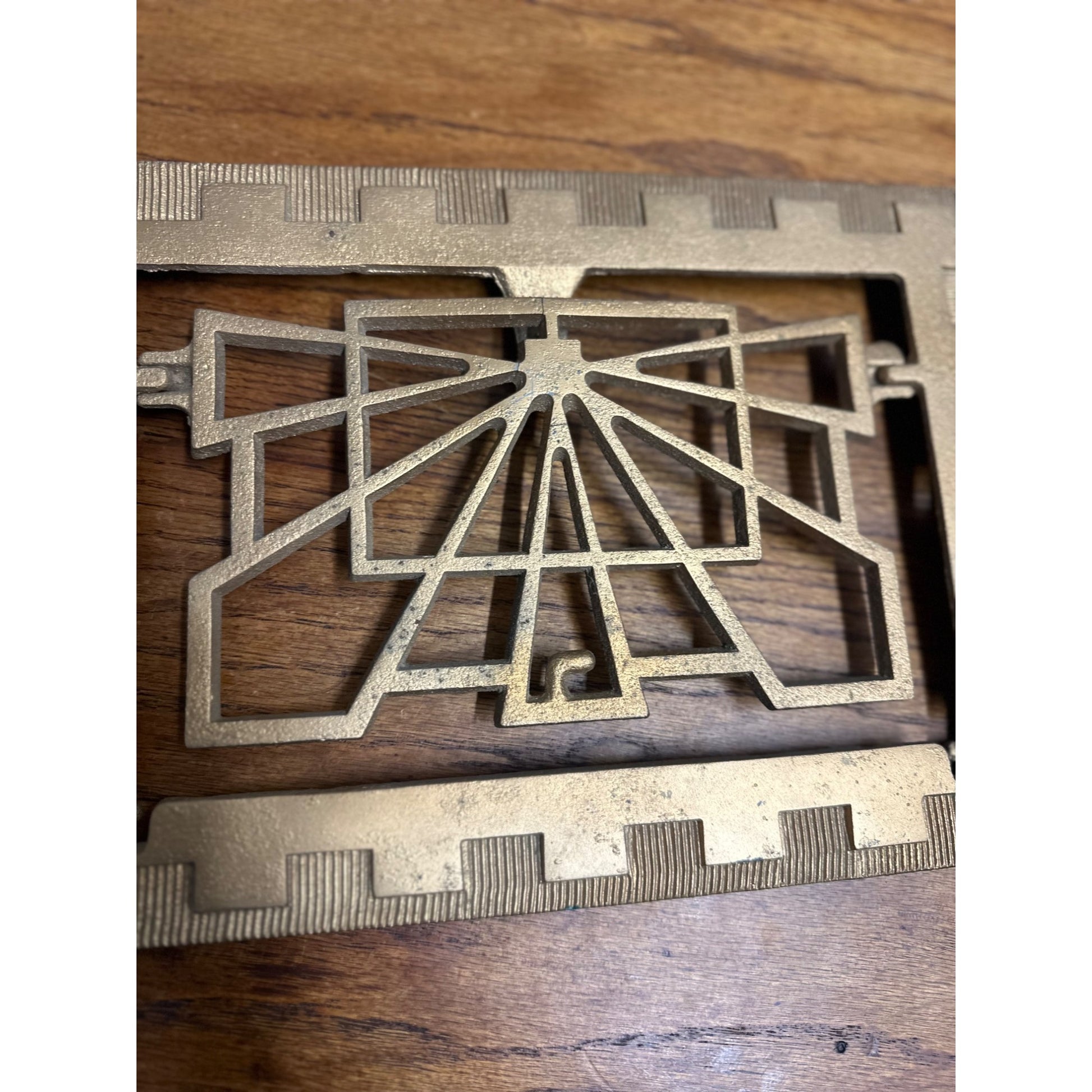 Art Deco Heating Grate Cast Iron Vintage Symonds Vent Cover 13.75" x 9.75"