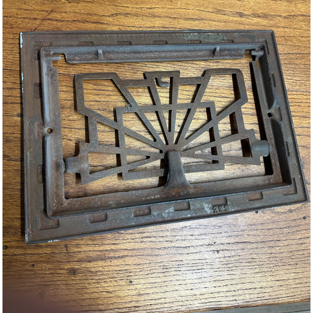 Art Deco Heating Grate Cast Iron Vintage Symonds Vent Cover 13.75" x 9.75"