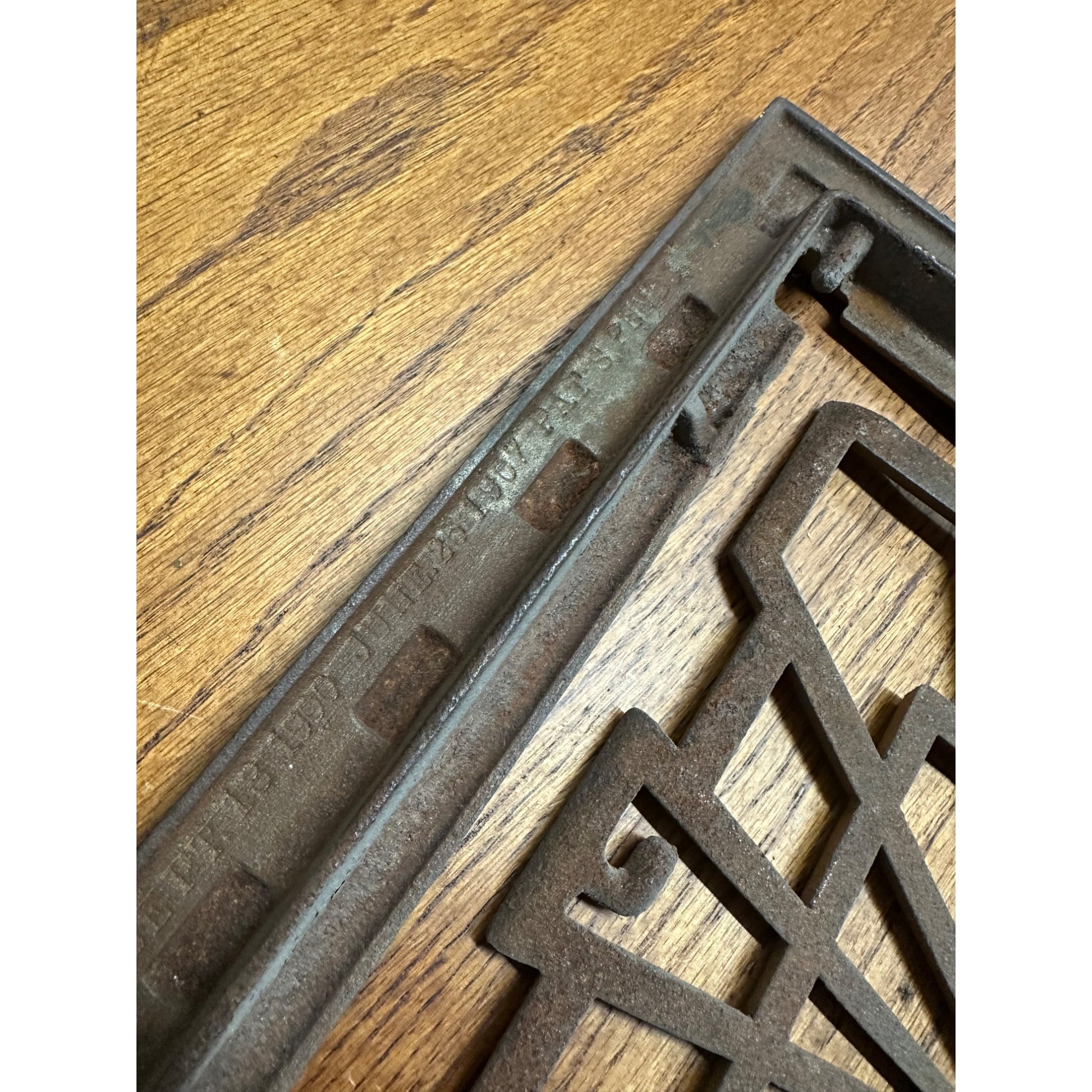Art Deco Heating Grate Cast Iron Vintage Symonds Vent Cover 13.75" x 9.75"
