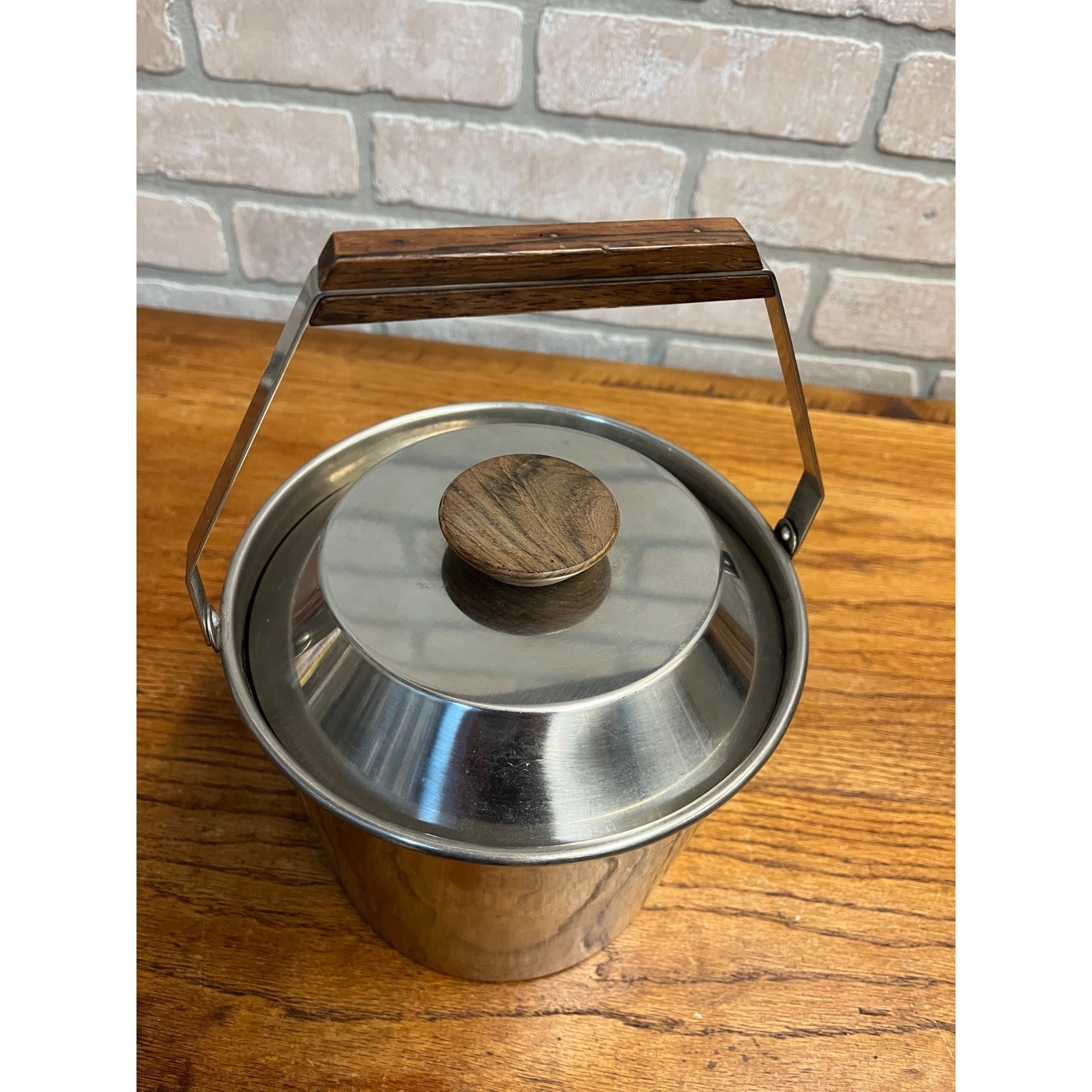 Vintage 1960s Lundtofte Lidded Champagne Ice Bucket Large MCM Danish Teak Wood