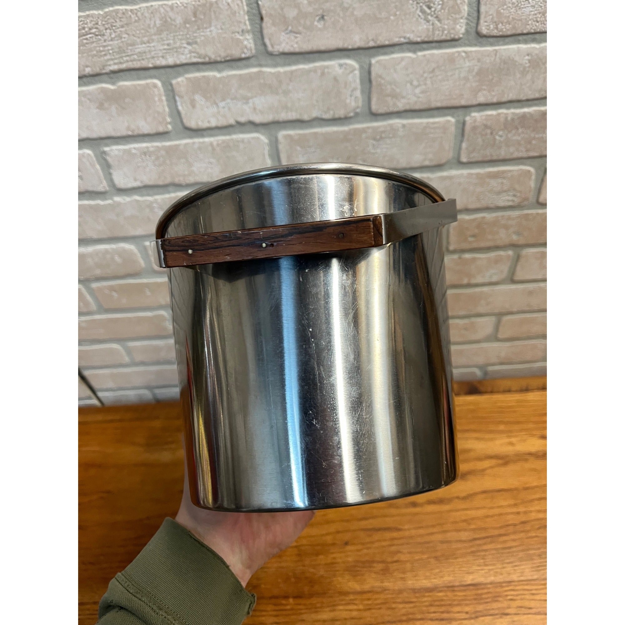 Vintage 1960s Lundtofte Lidded Champagne Ice Bucket Large MCM Danish Teak Wood