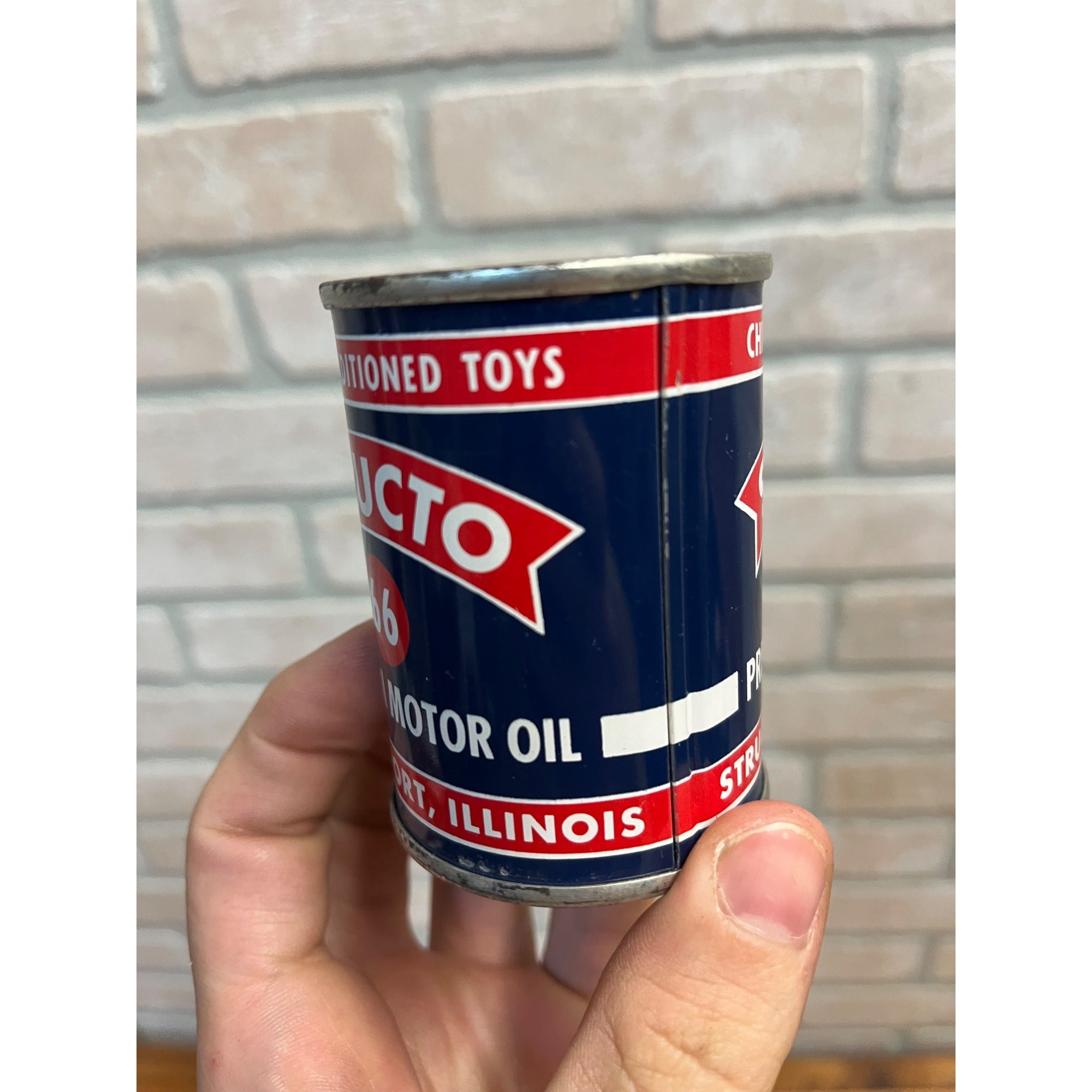 Vintage Toy Structo 66 Motor Oil Tin Coin Savings Bank