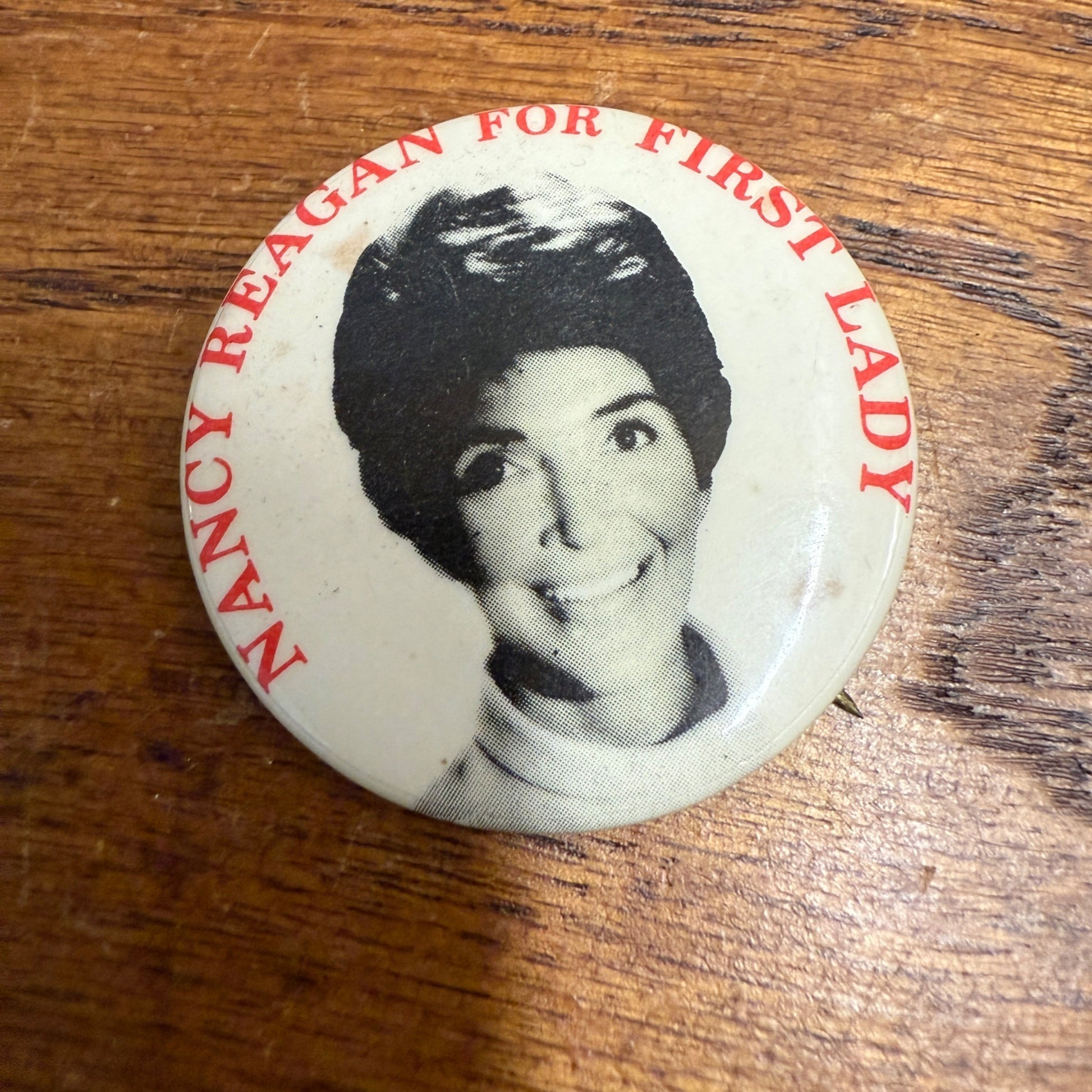 Vintage Nancy Reagan for First Lady Pin Button Pinback 1.75" Ronald President