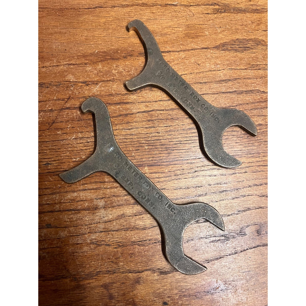 Vintage Ford Meter Box Co.  3/4 Expansion Connection Wrenches (2) SOLID BRASS