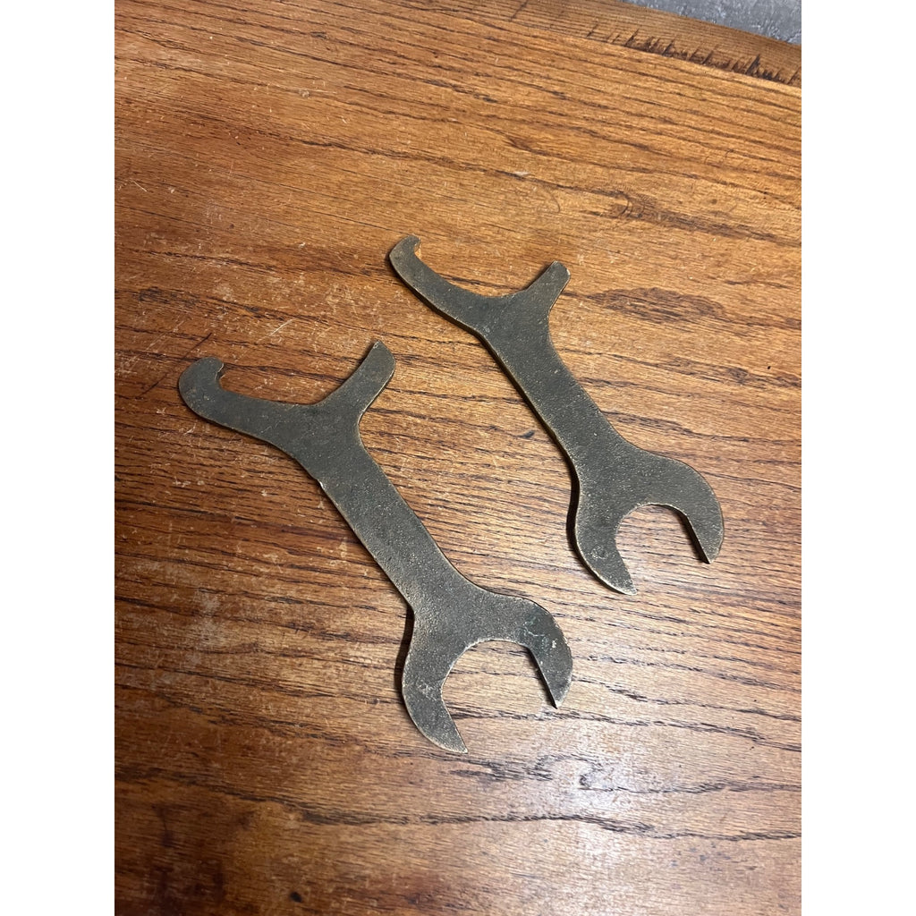 Vintage Ford Meter Box Co.  3/4 Expansion Connection Wrenches (2) SOLID BRASS