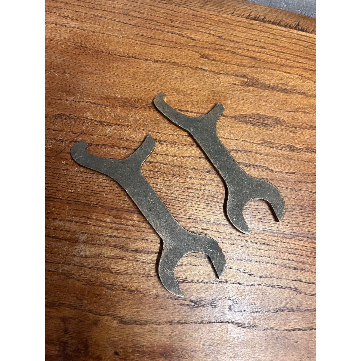 Vintage Ford Meter Box Co.  3/4 Expansion Connection Wrenches (2) SOLID BRASS