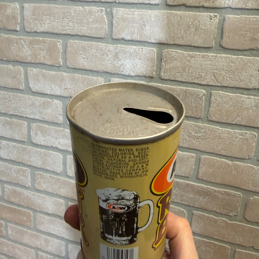 Vintage 1970s-80s A&W Root Beer Pull Tab Straight Soda Can