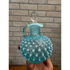 Vintage Fenton Blue Opalescent Hobnail Glass Cruet w/ Stopper